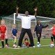 Former Albion striker Garry Thompson testing the new 3G pitch with (l to r) Jack Stevens (9), Sam Stevens (7), Dastan Omer (9), Rhyal Sawyers (7) and Soobay Rahimi (7) all of Smethwick.