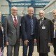 l-r Dudley Mayoress Jayne Waltho, Mike Pugh, Steve Bull, Mike Freeman and Mayor of Dudley Cllr Steve Waltho